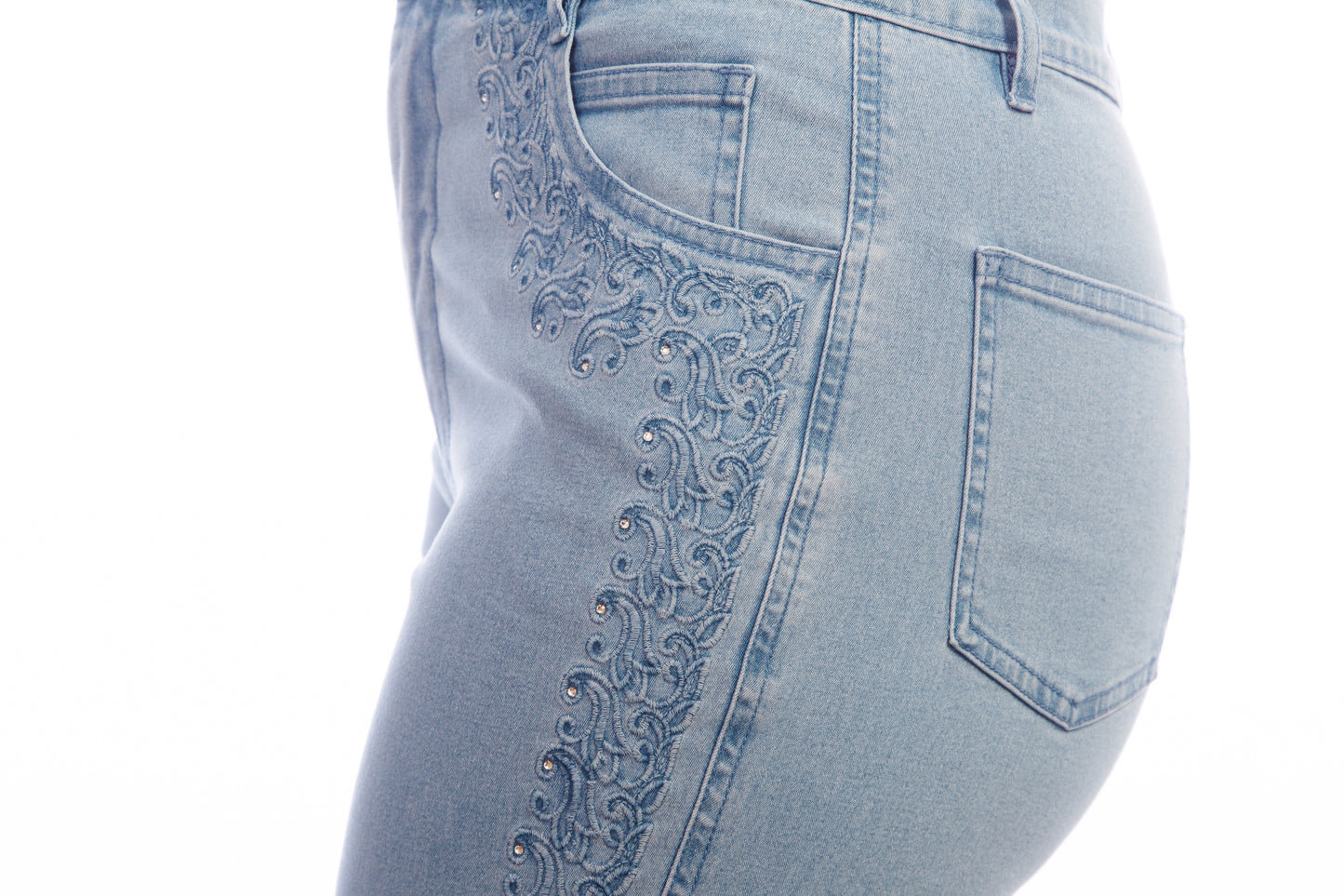 "Lafei-Nier" Flared Jeans Blue/White