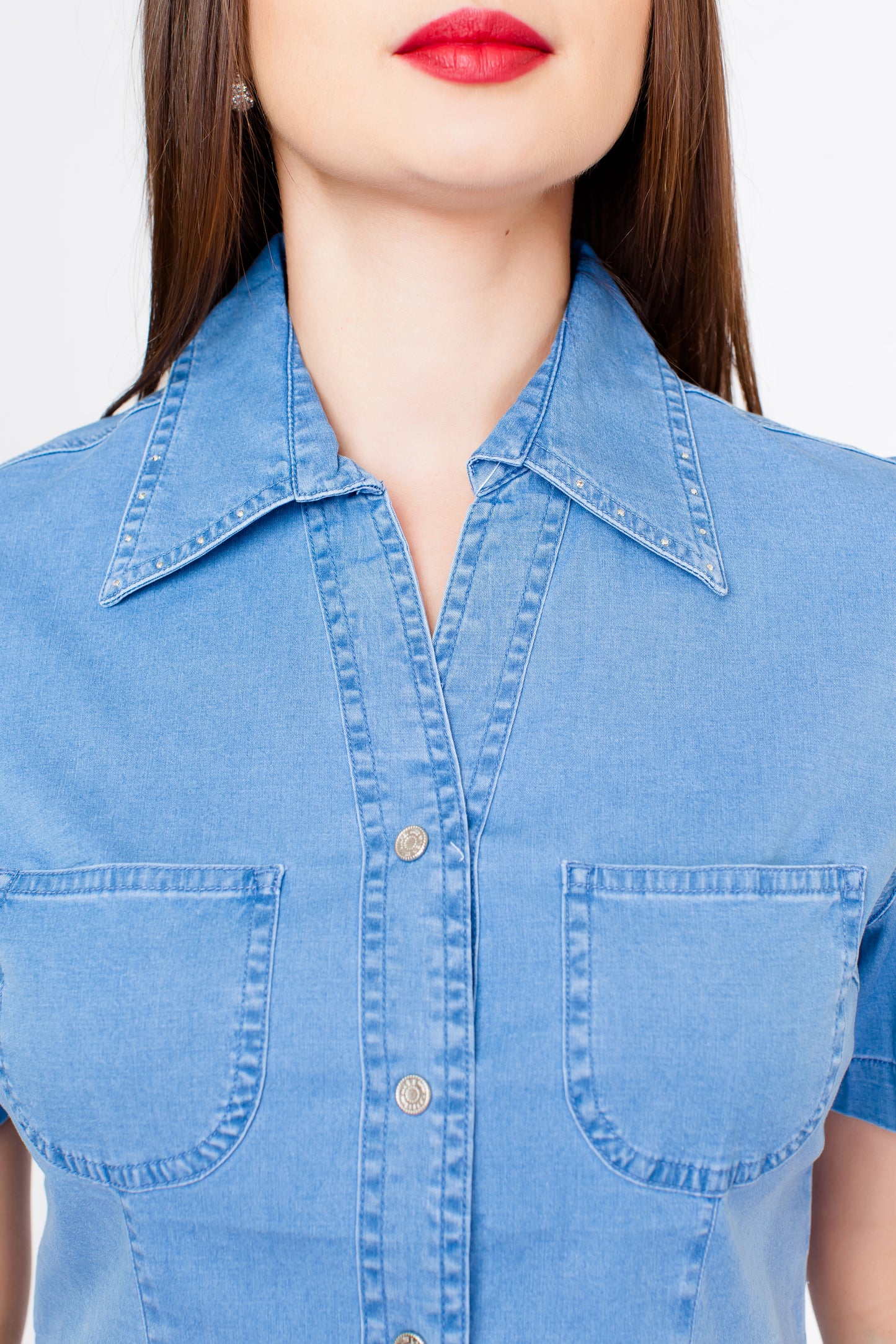 "Lafei-Nier" Denim Button Shirt