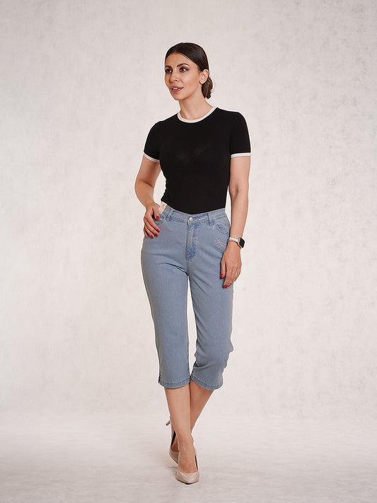 "Lafei-Nier" Classic Denim Capris Jeans